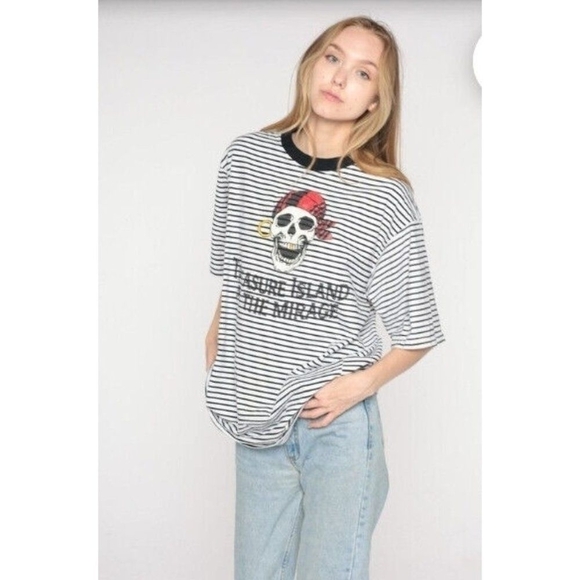 Treasure Island Las Vegas Pirate Stripe Shirt Size L - Picture 1 of 11